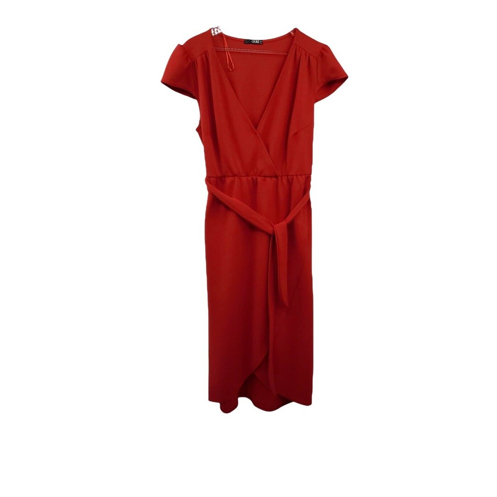 NEW QUIZ WOMENS SIZE 20 WRAP FRONT LONG RED DRESS